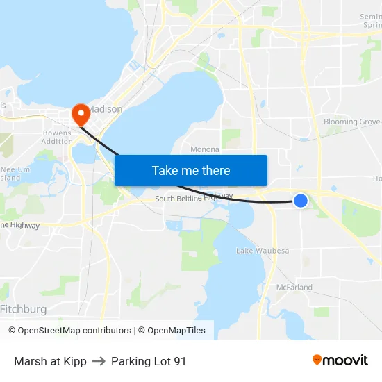 Marsh at Kipp to Parking Lot 91 map