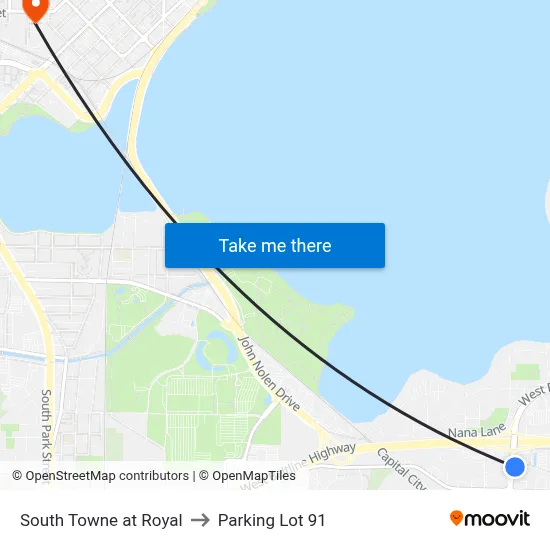 South Towne at Royal to Parking Lot 91 map
