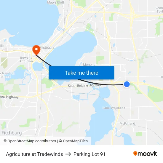 Agriculture at Tradewinds to Parking Lot 91 map