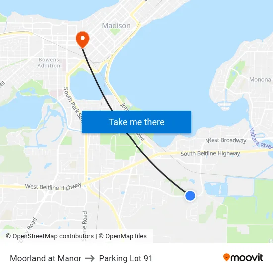 Moorland at Manor to Parking Lot 91 map
