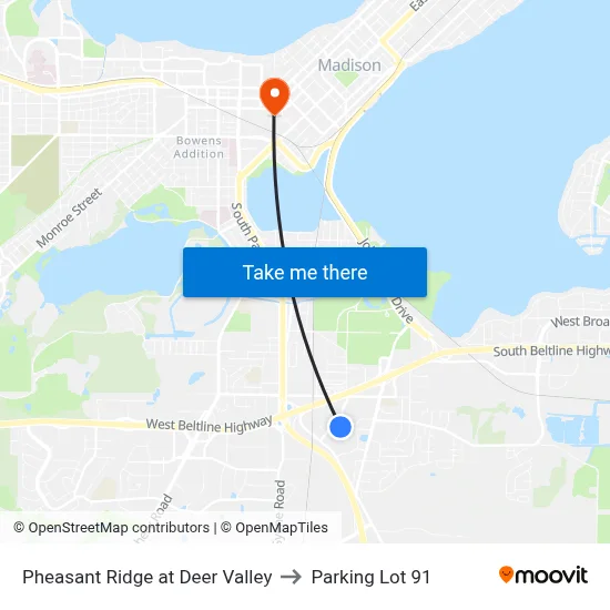 Pheasant Ridge at Deer Valley to Parking Lot 91 map