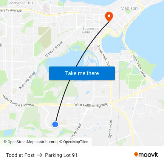 Todd at Post to Parking Lot 91 map