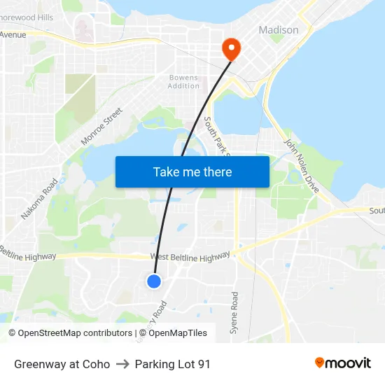 Greenway at Coho to Parking Lot 91 map