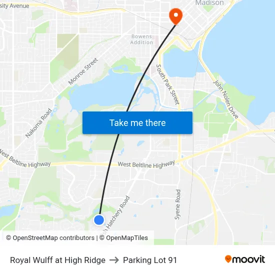 Royal Wulff at High Ridge to Parking Lot 91 map