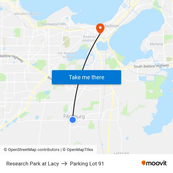 Research Park at Lacy to Parking Lot 91 map