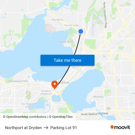 Northport at Dryden to Parking Lot 91 map