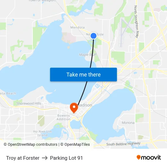 Troy at Forster to Parking Lot 91 map
