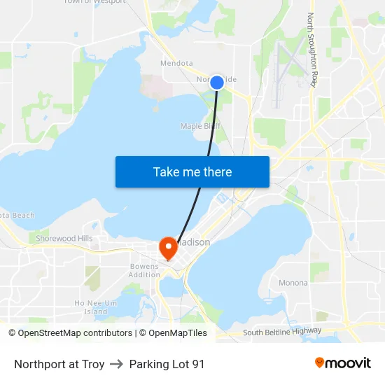 Northport at Troy to Parking Lot 91 map