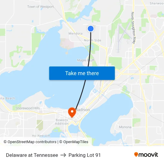 Delaware at Tennessee to Parking Lot 91 map