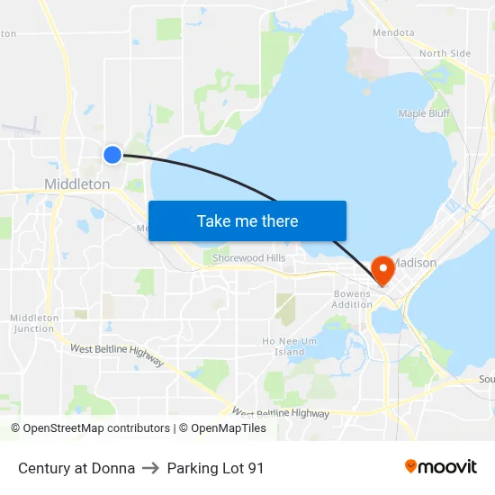 Century at Donna to Parking Lot 91 map