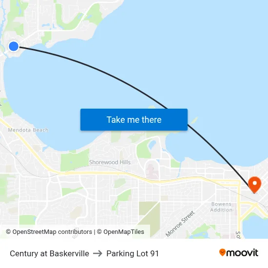 Century at Baskerville to Parking Lot 91 map