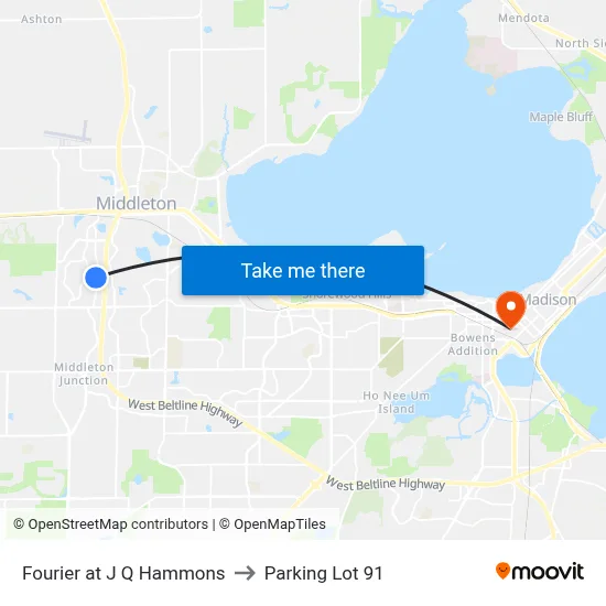 Fourier at J Q Hammons to Parking Lot 91 map