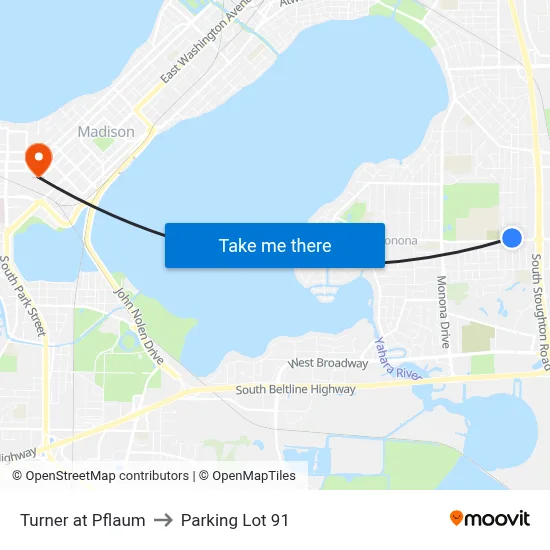 Turner at Pflaum to Parking Lot 91 map