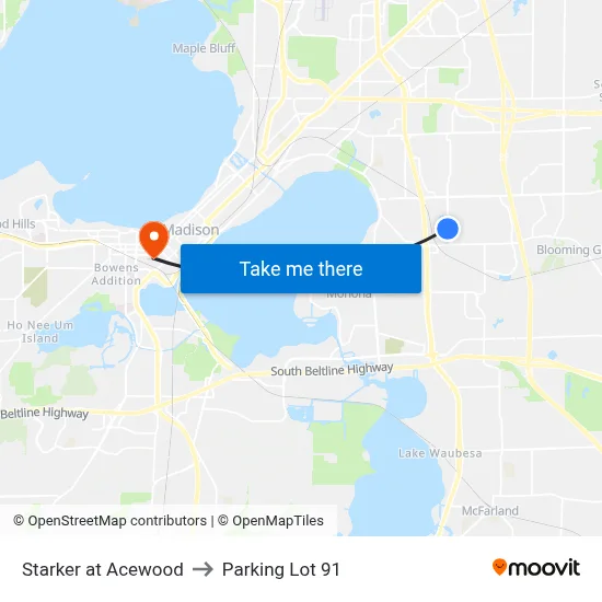 Starker at Acewood to Parking Lot 91 map