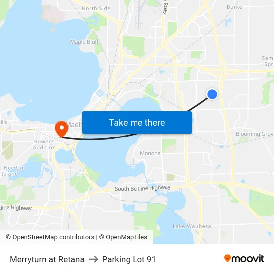 Merryturn at Retana to Parking Lot 91 map