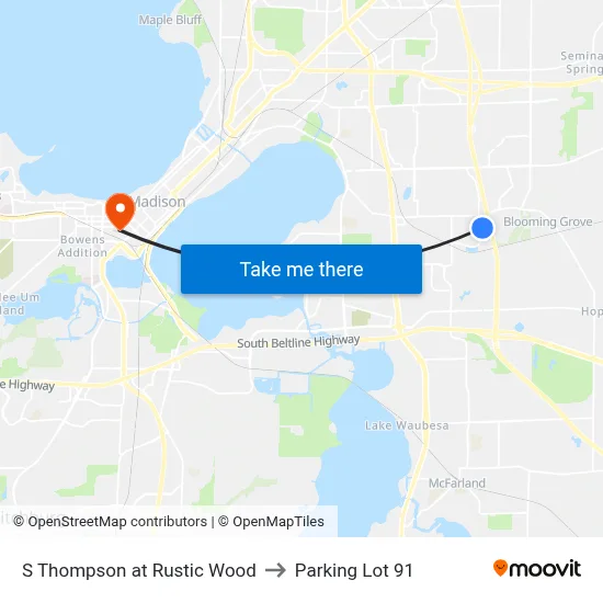 S Thompson at Rustic Wood to Parking Lot 91 map