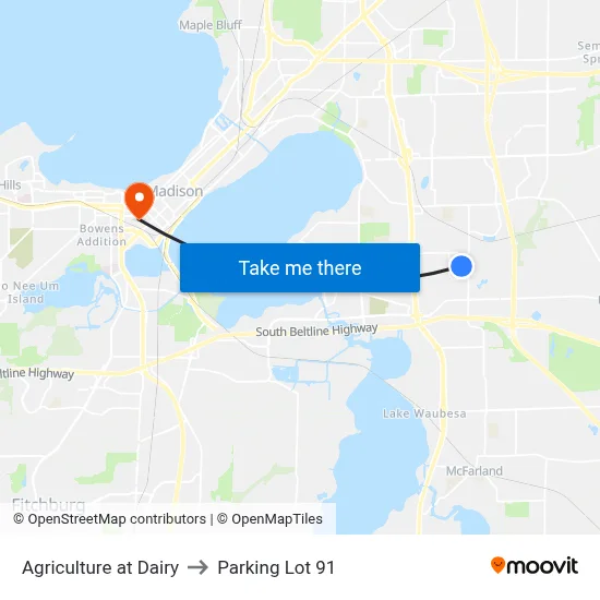 Agriculture at Dairy to Parking Lot 91 map