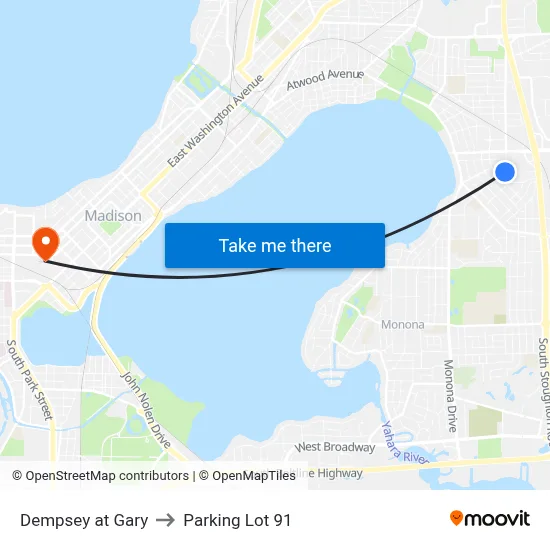 Dempsey at Gary to Parking Lot 91 map