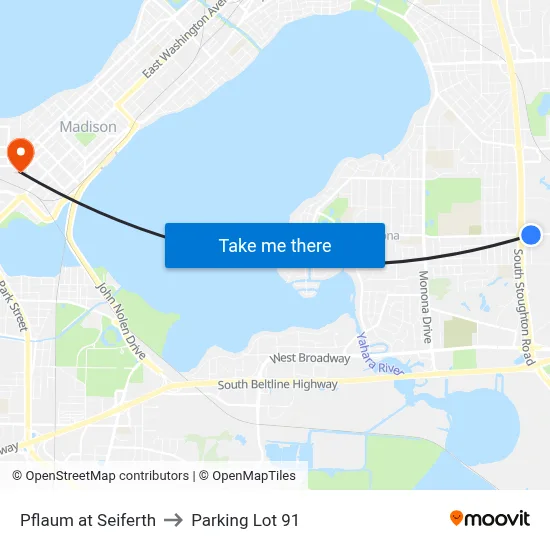 Pflaum at Seiferth to Parking Lot 91 map
