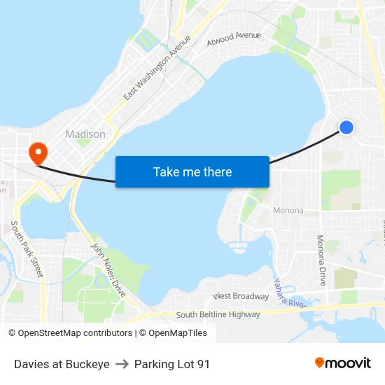 Davies at Buckeye to Parking Lot 91 map