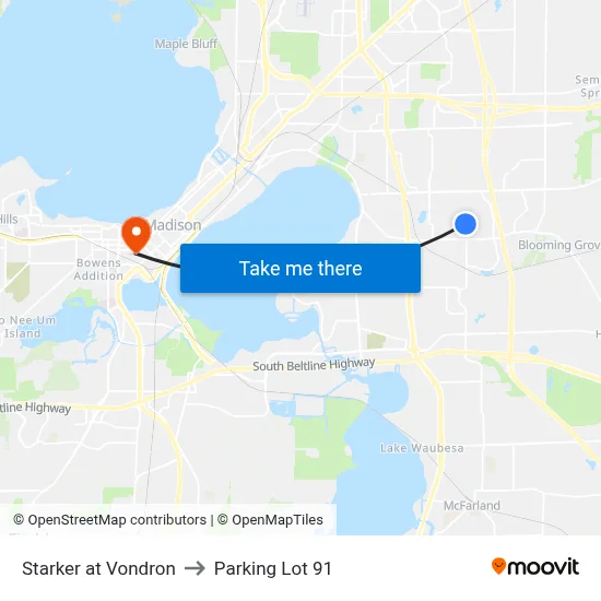 Starker at Vondron to Parking Lot 91 map