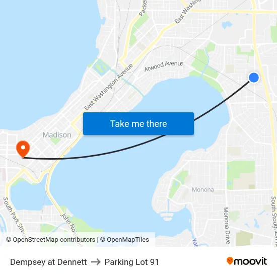 Dempsey at Dennett to Parking Lot 91 map
