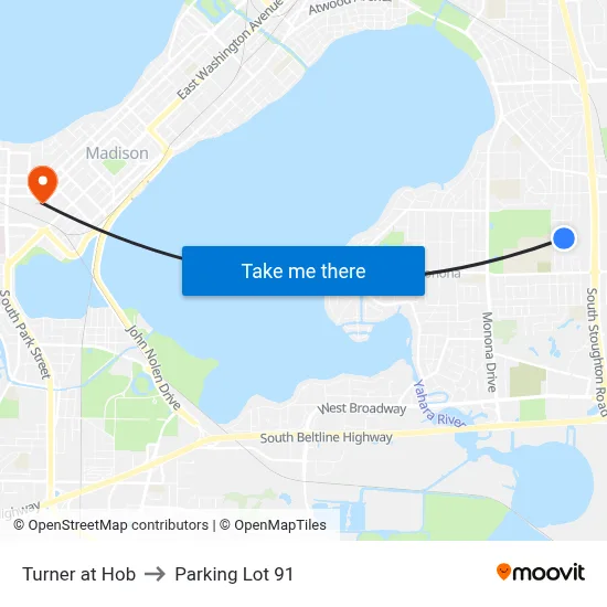 Turner at Hob to Parking Lot 91 map
