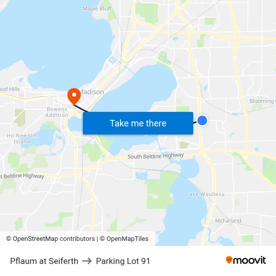 Pflaum at Seiferth to Parking Lot 91 map
