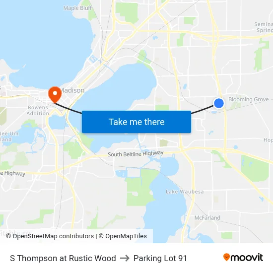 S Thompson at Rustic Wood to Parking Lot 91 map