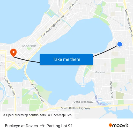 Buckeye at Davies to Parking Lot 91 map