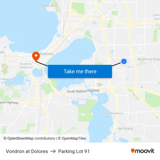 Vondron at Dolores to Parking Lot 91 map
