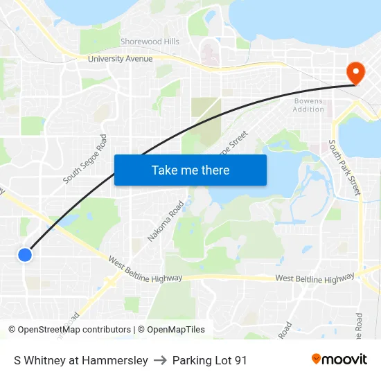 S Whitney at Hammersley to Parking Lot 91 map