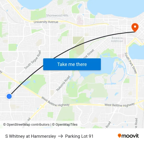 S Whitney at Hammersley to Parking Lot 91 map
