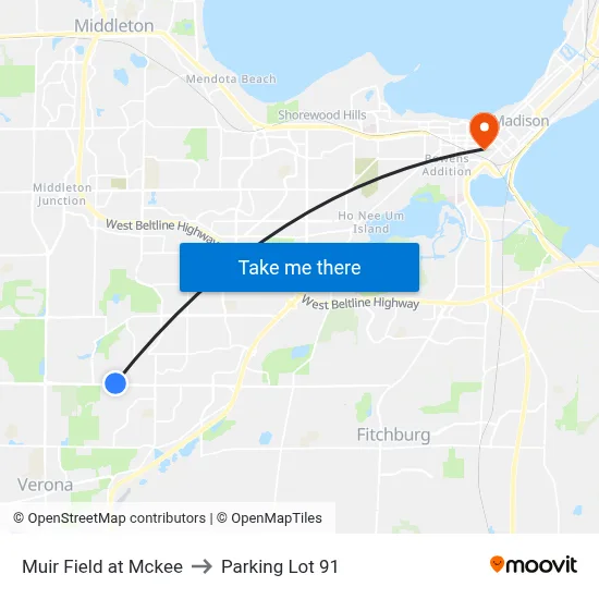 Muir Field at Mckee to Parking Lot 91 map