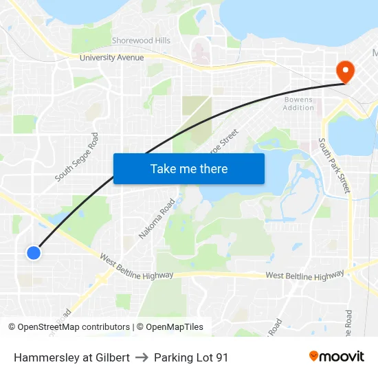 Hammersley at Gilbert to Parking Lot 91 map