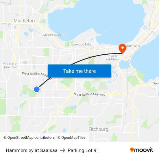 Hammersley at Saalsaa to Parking Lot 91 map