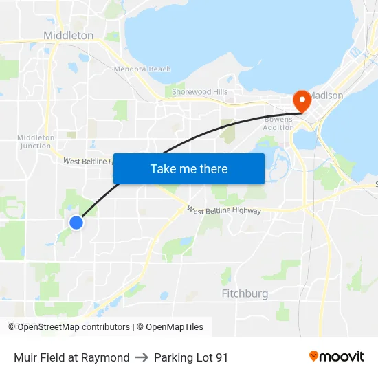 Muir Field at Raymond to Parking Lot 91 map