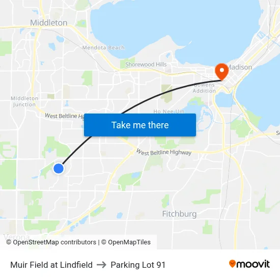 Muir Field at Lindfield to Parking Lot 91 map