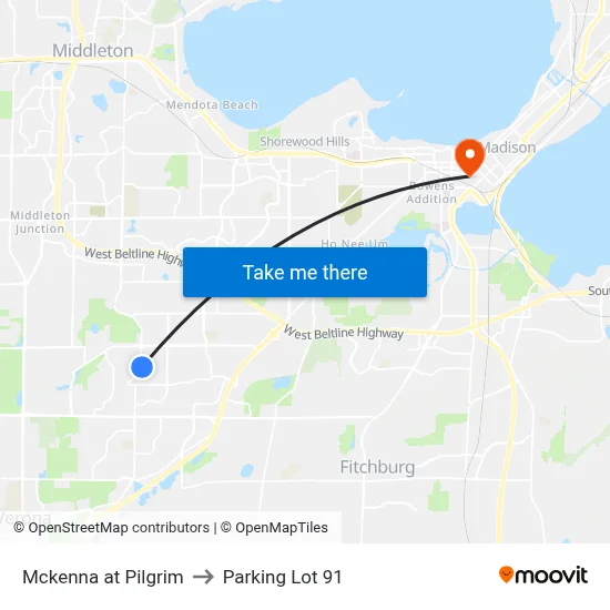 Mckenna at Pilgrim to Parking Lot 91 map