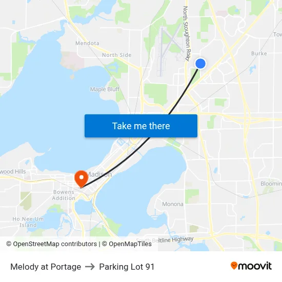 Melody at Portage to Parking Lot 91 map