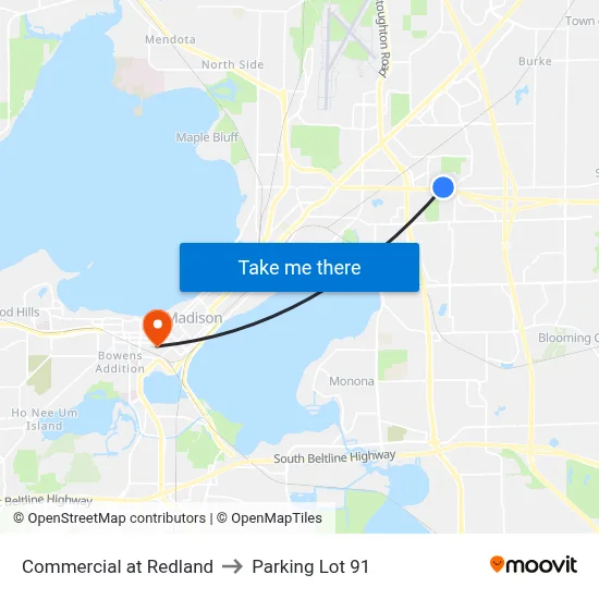 Commercial at Redland to Parking Lot 91 map