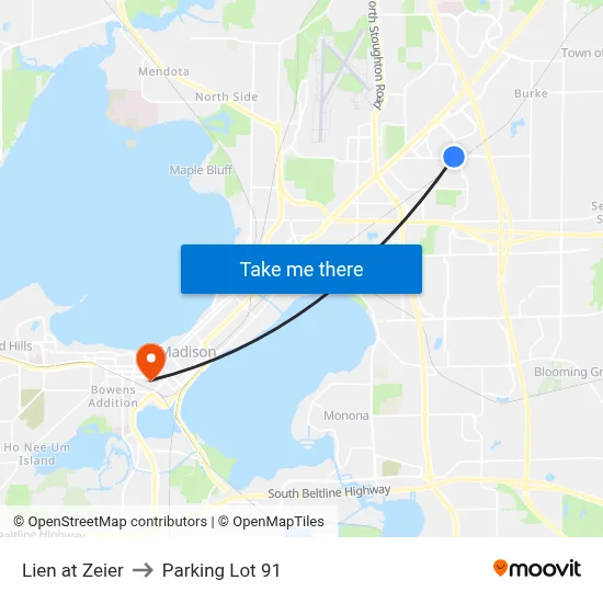Lien at Zeier to Parking Lot 91 map
