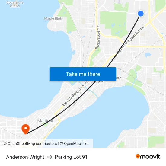Anderson-Wright to Parking Lot 91 map