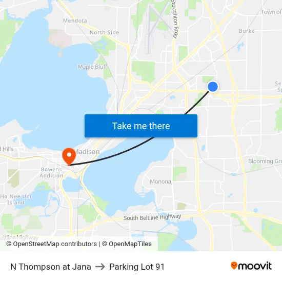 N Thompson at Jana to Parking Lot 91 map