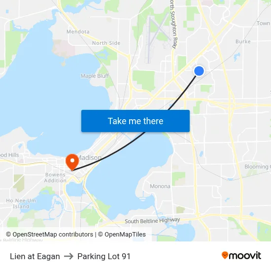 Lien at Eagan to Parking Lot 91 map
