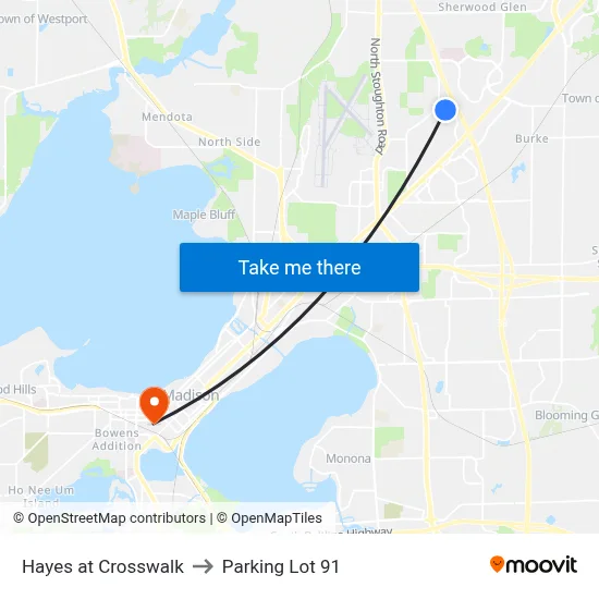 Hayes at Crosswalk to Parking Lot 91 map