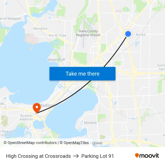High Crossing at Crossroads to Parking Lot 91 map