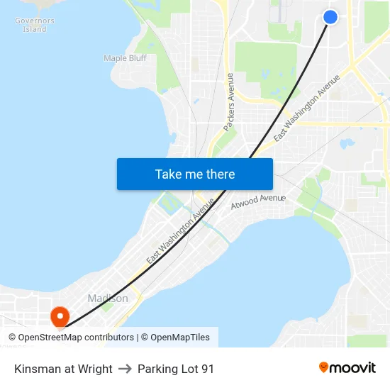 Kinsman at Wright to Parking Lot 91 map