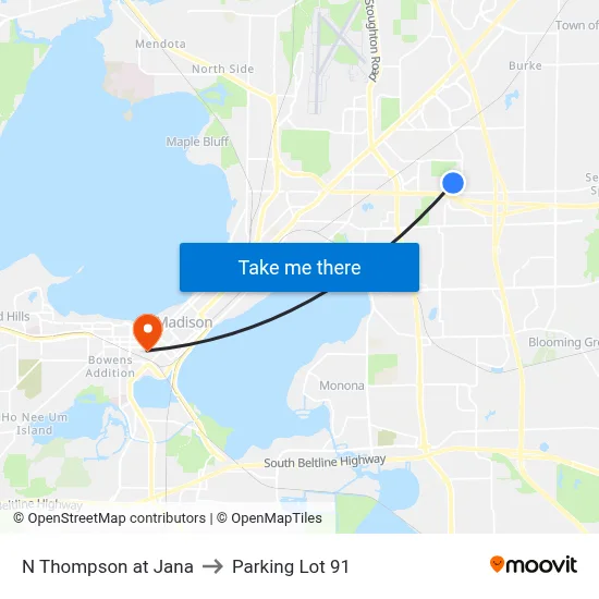 N Thompson at Jana to Parking Lot 91 map