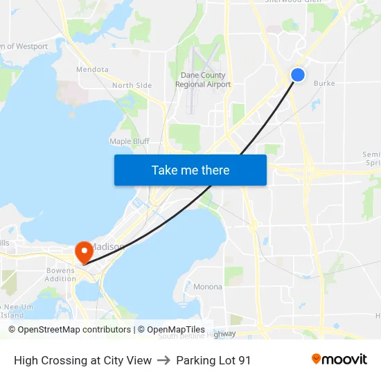 High Crossing at City View to Parking Lot 91 map
